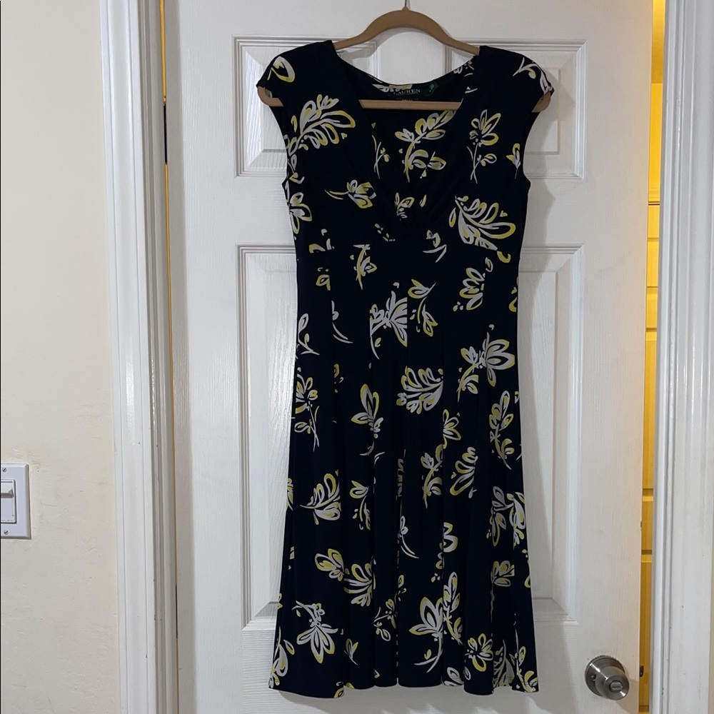 Lauren Ralph Lauren Blue and Yellow Floral Dress